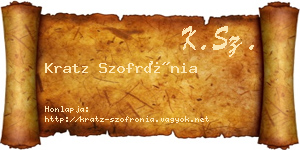 Kratz Szofrónia névjegykártya